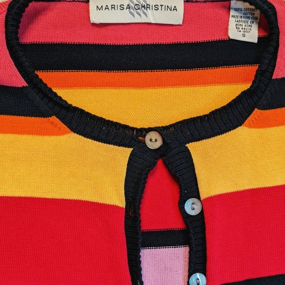 Rainbow Stripe Knit Vintage Cardigan - Picture 4 of 4